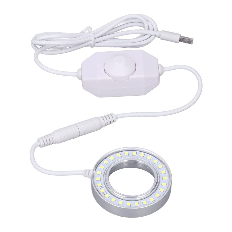 LED Microscope Light, Adjustable Brightness Ring Light with Rotating Snap