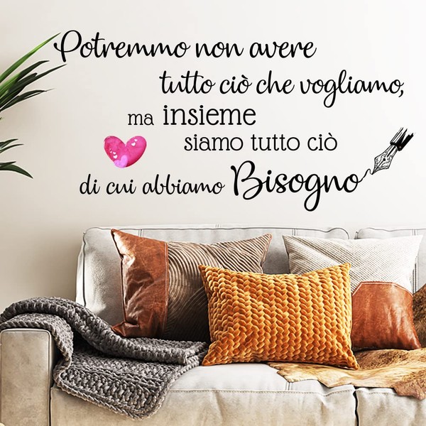 Wall Stickers Family Sentences We May Not Have Everything We Want Wall Stickers, Wall Stickers, Lettering Italian Wall Stickers for Home Decoration Wall Sticker Love Medium