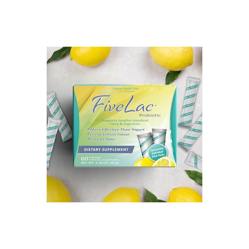 FiveLac Lemon Probiotic Powder - Smooth Digestive Support