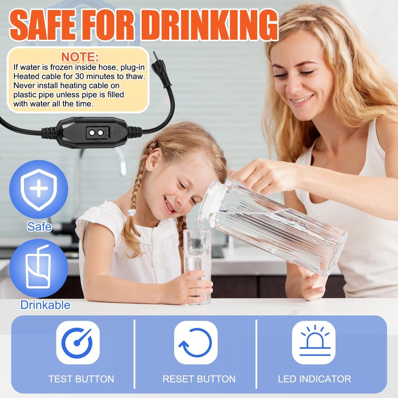 Relaxweex 25 Ft In Pipe Heating Cable Prevents from Freezing,