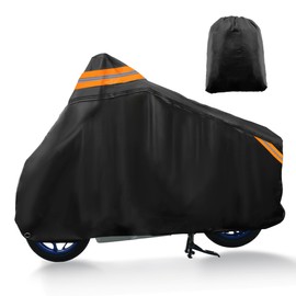 Motoforti Motorcycle Cover Motorbike Full Cover Outdoor Waterproof Scooter Cover Protector for Honda PCX 125 150 160 Hybrid Fits 76" Black 300D Long-lasting