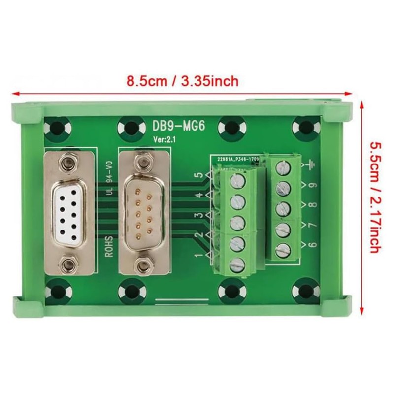 PENGLIN DB9 Male Female D-SUB Din Rail Mount Interface Module,
