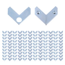 Geesatis 20PCS L-Shaped Corner Brace Plate, 35 x 13 mm Metal Picture Frame Bracket, Silver Tone Flat Plate Fastener for Shelves, Cabinets, Photo Frames, DIY Furniture – Includes Screws & Gaskets