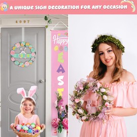 Wreath Hanger,12" Clear Wreath Hangers for Front Door Décor,3 Pack Easter Fall Wreath Door Hanger Hook,Non Scratch Over The Door Hooks for Hanging Christmas Wreath Decorations Clothes Outdoor Indoor