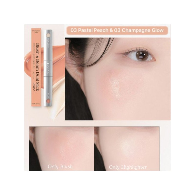 DEAR.A Blush & Beam Dual Stick 1.8g, Color:02 Lilac Pink