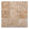 Walnut Travertine 4 X 4 Tumbled Field Tile - 4-pcs.