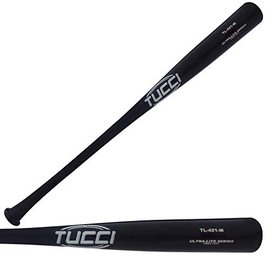 Tucci 421 Ultralight Traditional Maple Wood Youth Baseball Bat, Black/Black, 31"