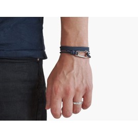 Titanium Carabiner Climbing Bracelet - Handmade in The UK and Adjustable - Waterproof Climber Bracelet - (Storm)