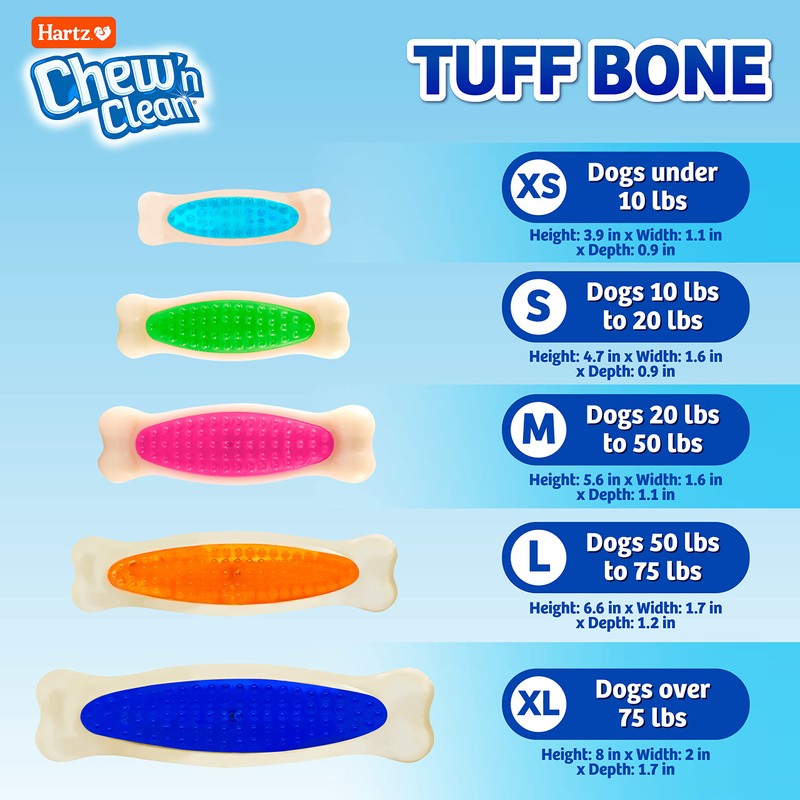 Hartz Chew 'N Clean Tuff Bone Bacon Scented Dental Dog