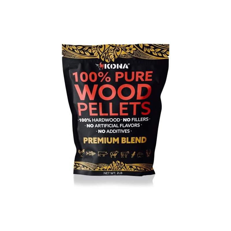 Kona Premium Blend Indoor Smoker Pellets - 2 lb Resealable