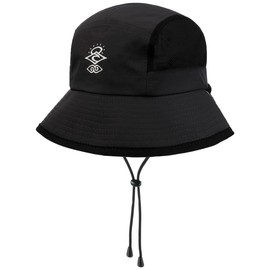 Rip Curl Searchers Boonie Fabric Sun Hat Summer Hat Beach Hat Surfer Hat with Chin Strap, black