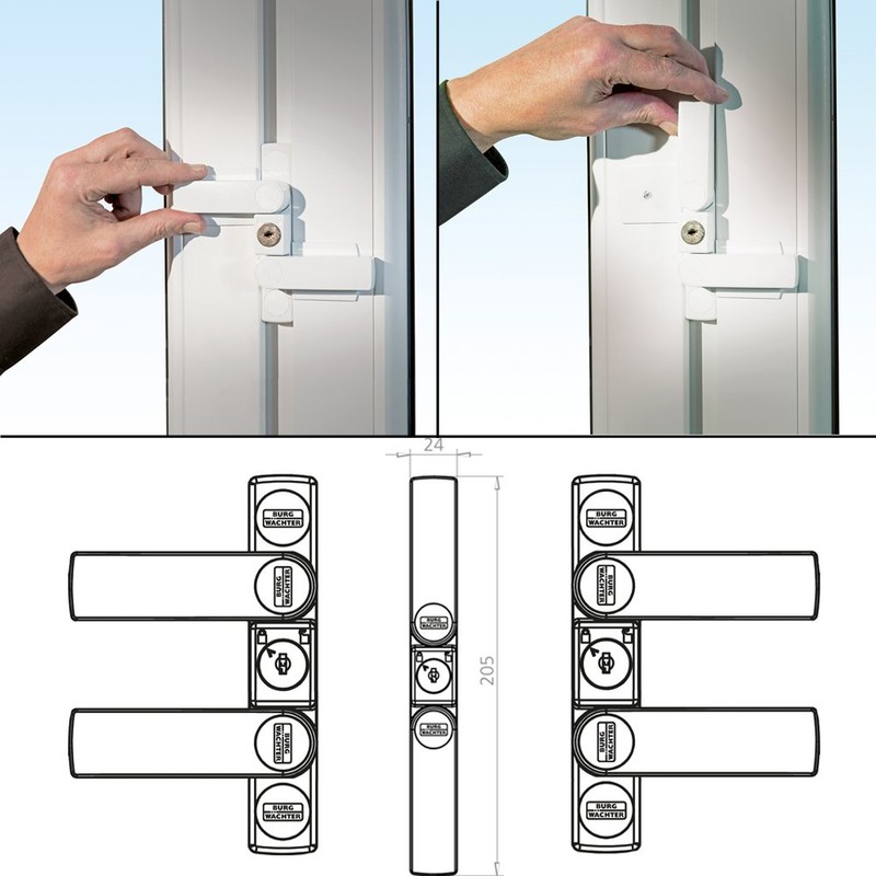 Burg Wächter Winsafe WS 22 BR SB Window Lock 205