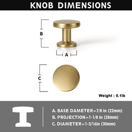 Yanxia Set of 12 Sleek Champagne Bronze Cabinet Knobs with Cylindrical Stem – Modern Kitchen Drawer Handles Minimalist Dresser Hardware