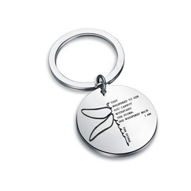I Am the Storm Inspirational Keychain Dragonfly Design Warrior Keyring (dragonfly keyring)