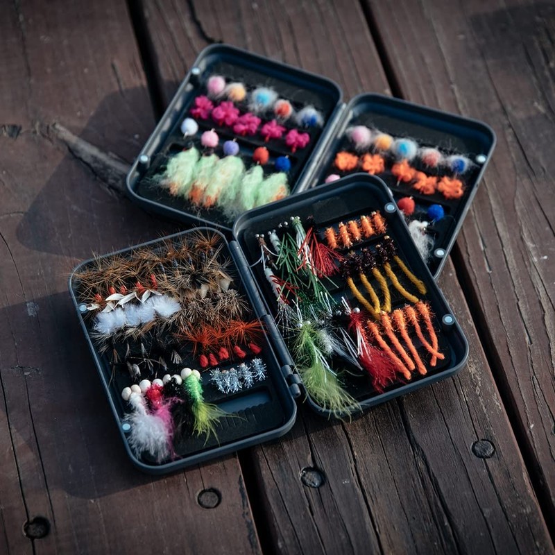 Matymats 76Pcs Trout Flies with Box, Dry Flies for Trout