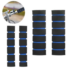 PAVIKE Steering Wheel Grip Sponge Cover Set of 4 Bike Steering Wheel Lever Grip Cover Bike Brake Lever Cover Anti-Slip Handle Grip Cover Lightweight Comfortable Grip Fit Most Bikes and Bicycles (Blue