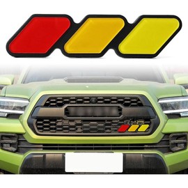 Grille Decor Badge, ABS Plastic Emblem with 3-Color Upgrade, Universal Compatible with Toyota 4Runner Tacoma Tundra and Other Mesh or Slotted Grille, Red - Color: USA-Red