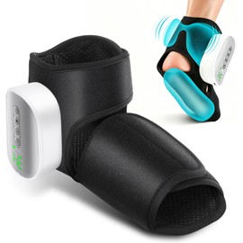 Portable Air Compression Foot Massager with Heat,4 Heat 4 Modes 3 Airbags,Smart Timer,Cordless Ankle Compression Massage for Muscle Relaxation & Fatigue Relief,Gifts for Men Women(Size 5 to 9, 1PC)