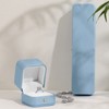 Woodten Elegant Sky Blue Ring Box Leather Engagement Ring Box