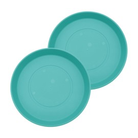 The HC Companies The HC Companies Round Prima Flower Pot Saucers - Plastic Plant Saucer for Outdoors & Indoors - Traditional Plant Pot Trays for Water Drainage -Durable Plant Tray (10.5-inch Dusty Teal, Pack of 2)