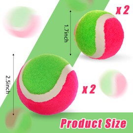 Hanaive 4 Pcs 2 Size Toss and Catch Ball Game Replacement Balls Catch Balls Set for 3 4 5 6 7 8 9 10 Year Boys Girls and Adults, 2.5 inches and 1.8 inches