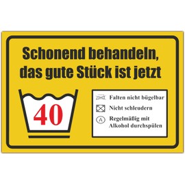 BerpaHome Das gute Stück ist Vierzig - 30 x 20 cm 3mm Schild - Partydeko Geburtstagskarte Geschenkidee Geburtstagsdeko - Geschenk Geburtstagsgeschenk 40. Geburtstag 40 Jahre Männer & Frauen 40er