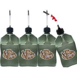 VP Racing Utility Container 5.5 Gallon - 4 Pack With 4 Deluxe Hoses and a Get Bent Hose Bender (Camo, 4 Pack)