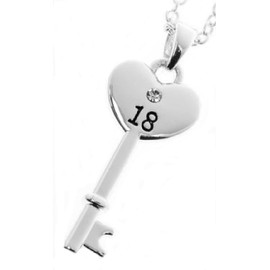 Equilibrium Silver Plated Key Pendant 18th Birthday Necklace (54410)