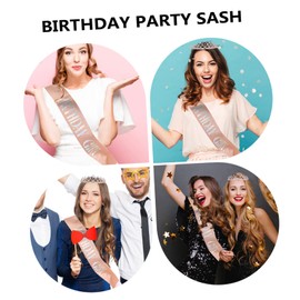 Operitacx Unique Birthday Sash and Tiara Set Women's Party Sash Sturdy and Comfortable Sash