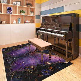 Butterfly Rug for Girls Room - Purple Butterfly Rugs for Bedroom Area Rug for Girls Butterfly Carpet Indoor Outdoor Butterfly Floor Mat for Home Decor Butterfly Rugs for Kids Room Decor, 47" x 31"