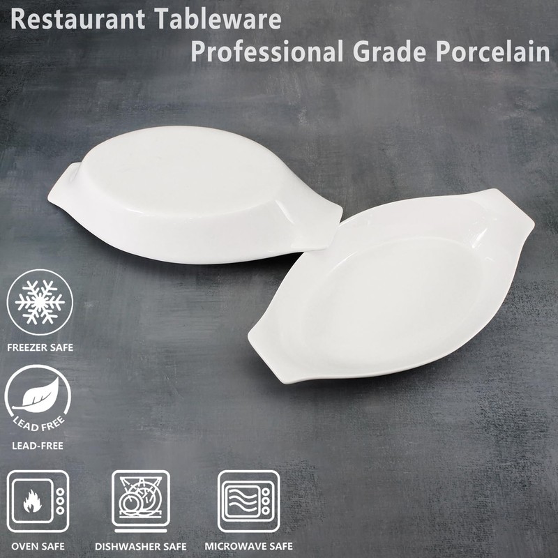 jinsongdafa 5 x 8 Inch Ceramic Oval Au Gratin Baking