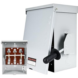 100-Amp, 3 Pole Disconnect, 120V/240V General Safety Switch with Ground Kit, Non-Fused AC Disconnect Switch Box for Outdoor&Indoor, NEMA-3R Enclosure, Anti Corrosion and Rust Prevention