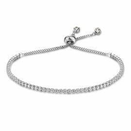 Silver Bracelet for Women Adjustable Tennis Bracelets for Women Crystal Bracelet Stack Set Cubic Zirconia Bracelets Fashion Jewelry Wedding Gift