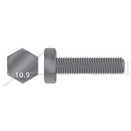 (2 pcs) M30-3.5 X 150mm, DIN 933 / ISO 4017, Metric, Hex Head Cap Screws Bolts, Full Thread, Class 10.9 Steel, Plain