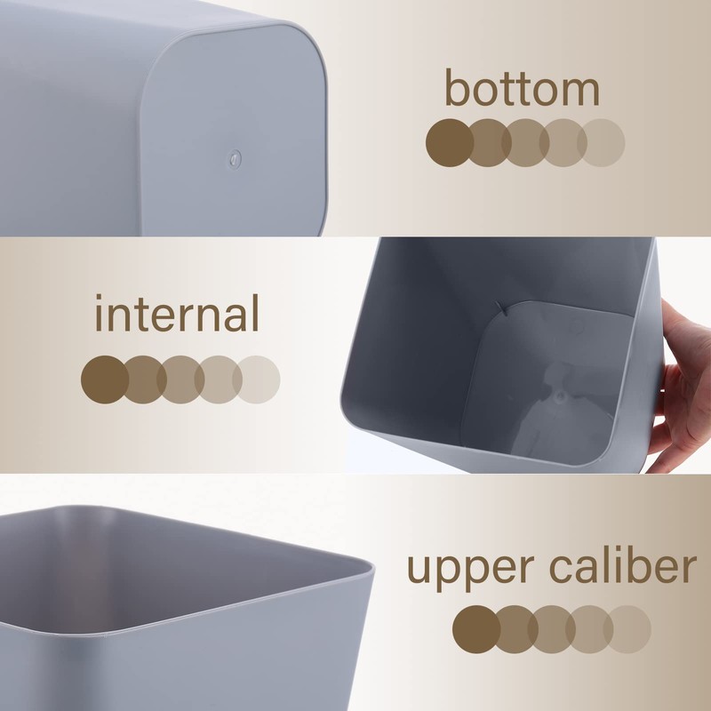 Amyhill 10 Pcs Square Plastic Trash Can Wastebasket Small Garbage