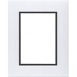 20x24 Double Acid Free White Core Picture Mats Cut for 16x20 Pictures in White and Black