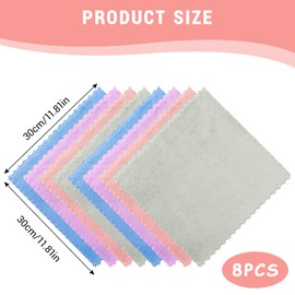 Asheyya Flannels Face Cloth Pack 8 for Kids and Women, 12 X 12 Inch Soft Face Cloths for Washing Face, Reusable Quick Dry Face Towels