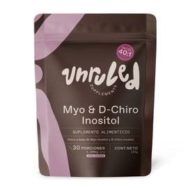 Unruled - Myo Inositol y D-Chiro Inositol | Mezcla Óptima 40:1 de Myo Inositol y D-Chiro Inositol | Suplemento en Polvo para Mujer | 30 Porciones | 123g. 1 Mes de Consumo | 100% Natural