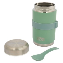 520ml Insulated Food Flasks For Hot Food – Double-Wall Stainless Steel Hot Food Flask With Spoon – Thermal Lunch Box keeps Meals Drinks Hot or Cold for 6 Hours – Leakproof Soup Containers (Eucalyptus)