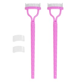 Eyelash Separator,2 Pack Metal Teeth Separator Brush With Cover | Combing Definer, Eyebrow Brush Cosmetic Tool, Makeup Supplies For Women