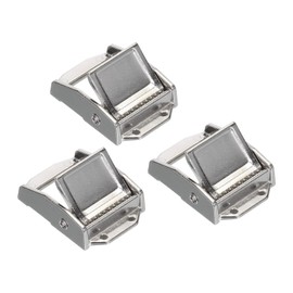 PATIKIL Cam Buckle, 3 Pack Metal Press Lock Fasteners 1.77" for 1" 25mm Tie Down Webbing Strap, White