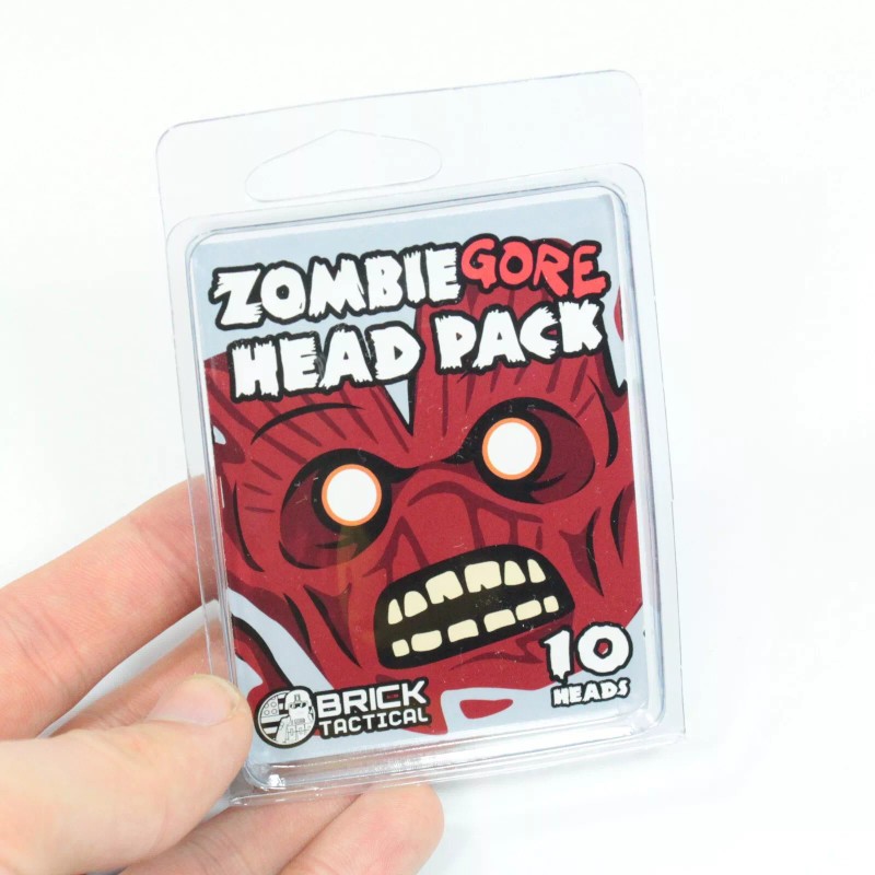 BrickTactical Zombie Gore Head Pack for Minifigures x10 Light Bluish