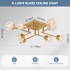 XINGQI 31" Modern Glass Ceiling Light, Semi Flush Mount Ceiling