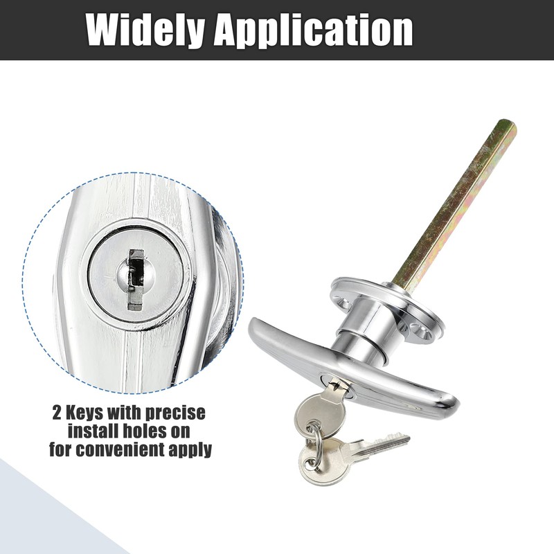 X AUTOHAUX 1 Set Garage Door T-Handle Lock Kit Shed