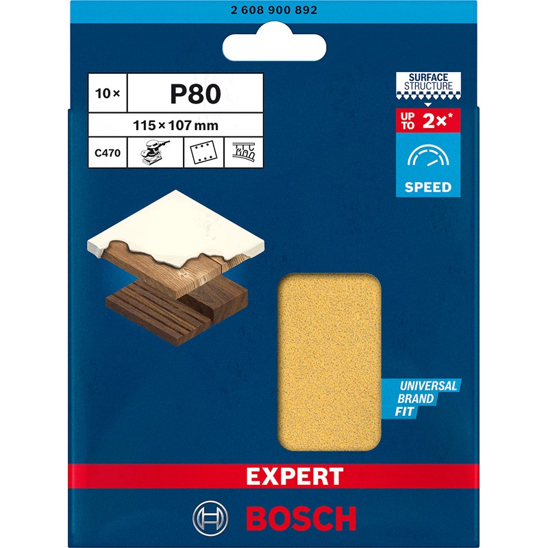 Bosch Bosch 10x EXPERT C470 Schleifpapier mit 6 L?chern (fr