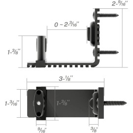 CCJH Upgraded Adjustable Floor Guide Suitable for Sliding Barn Doors,Black