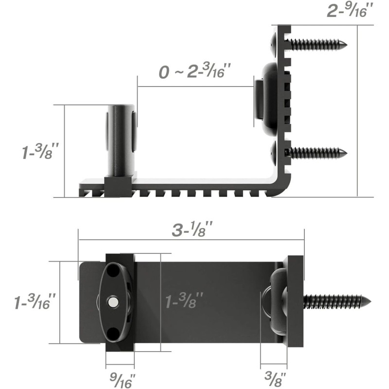 CCJH Upgraded Adjustable Floor Guide Suitable for Sliding Barn Doors,Black