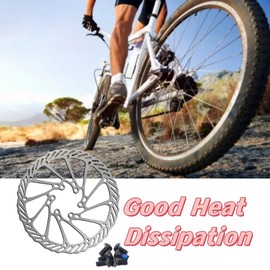 2Pcs 160MM Bike Disc Brake Rotor with 12 Pcs Screws Mountain Bike Brake Pads Low Noise Anti-Rust for Most Bicycle Road Bike Mountain Bike BMX MTB