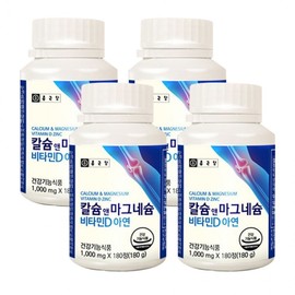 Jonggeundang Calcium & Magnesium Vitamin D Zinc 180 Tablets 4 Packs