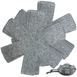 Rosenstein & Söhne Pan Pot Dividers: Set of 10 Felt Pan Protectors, Diameter 32 cm, Washable, Anthracite (Felt Plate Separator, Dish Protector)